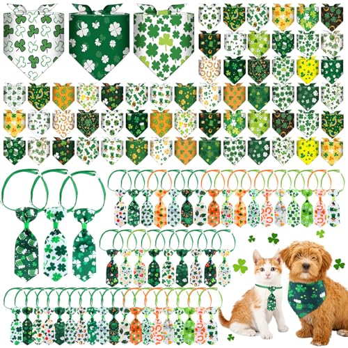 Reginary St. Patrick's Day Hundehalstücher mit Halsbändern, waschbar, verstellbar, St. Patrick's Day, Halstuch und Fliege, grünes Kleeblatt, Dreieckskostüm, Lätzchen für mittelgroße und kleine Reginary St. Patrick's Day Hundehalstücher mit Halsbändern, waschbar, verstellbar, St. Patrick's Day, Halstuch und Fliege, grünes Kleeblatt, Dreieckskostüm, Lätzchen für mittelgroße und kleine von Reginary