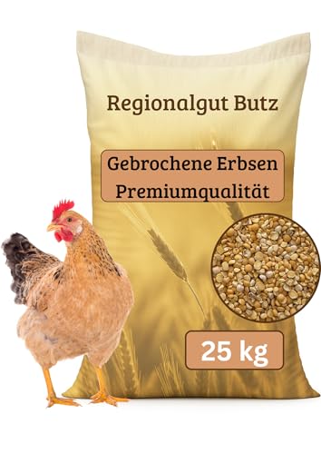 Gebrochene Erbsen 25 kg – Hochwertiges Einzelfuttermittel für Hühner, Enten, Gänse... aus eigener Regionalen Produktion von Regionalgut Butz