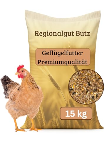 Geflügelfutter 15 Kg für Hühner, Enten, Gänse, Tauben, aus eigener Regionalen Produktion, Premiumqualität von Regionalgut Butz