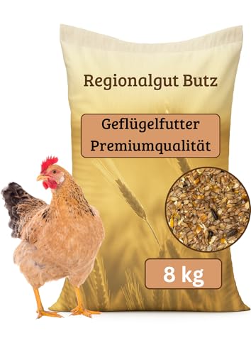 Geflügelfutter 8 Kg für Hühner, Enten, Gänse, Tauben, aus eigener Regionalen Produktion, Premiumqualität von Regionalgut Butz