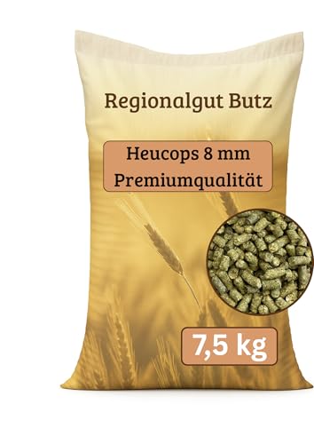 Heupellets | Heucobs 7,5 kg leicht auflösend aus Wiesenheu - Ideal für Pferde, Schafe, Ziegen... aus eigener Regionalen Produktion (7,5 kg) von Regionalgut Butz