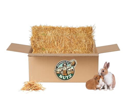 Strohballen 14 kg aus Gerstenstroh - für Kaninchen, Hühnern, Meerschweinchen, Pferden, aus eigener Herstellung, Ernte 2024 von Regionalgut Butz