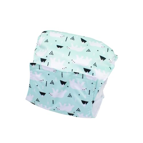 Bequeme Hundewindel, männliche Hundewindel, leichte Hundewickel, Cartoon-Druck, waschbar, elastischer Rand, Bauchband, Haustier-Menstruationshose, atmungsaktive Hundewindel Cyan S von Reheyre