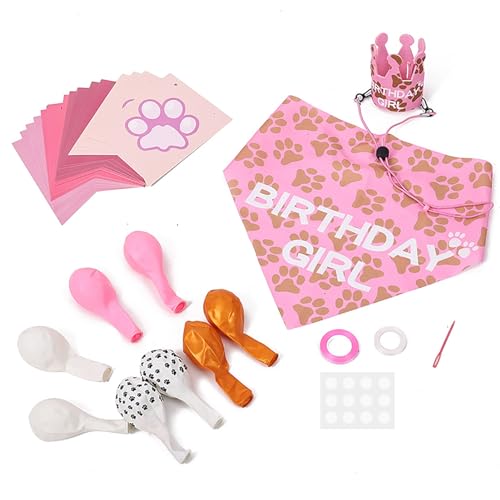 Reheyre Haustier-Geburtstagshut, Lätzchen, Haustier-Geburtstagsparty-Dekorationsset, Flagge, Handtuch, Hut, Luftballons, Haustier-Partyzubehör, Geburtstagshüte für Haustiere Rosa L Reheyre Haustier-Geburtstagshut, Lätzchen, Haustier-Geburtstagsparty-Dekorationsset, Flagge, Handtuch, Hut, Luftballons, Haustier-Partyzubehör, Geburtstagshüte für Haustiere Rosa L von Reheyre