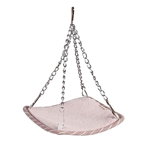 Reheyre Pet Small Animal Hanging Hammock, Small Pet Cage Hammock, Guinea Pig Rat Hamster Hanging Hammock, Pet Hamster Hanging Toy for Frettchen Papagei Rat Chinchilla Pink von Reheyre