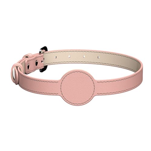 Reheyre Haustierhalsband mit Schnellverschluss-Schnalle, Kunstleder, Katzenhalsband, GPS-Standort, einfarbiges Haustierhalsband, umweltfreundliches Katzenhalsband Rosa Xs von Reheyre