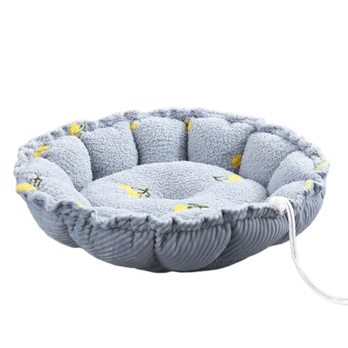 Reheyre Katzenbetten für Hauskatzen, Anti-Angst-Blume, kuschelig, weich, rund, wärmend, gemütlich, weich, für kleine Hunde und Katzen, Blau, Größe S Reheyre Katzenbetten für Hauskatzen, Anti-Angst-Blume, kuschelig, weich, rund, wärmend, gemütlich, weich, für kleine Hunde und Katzen, Blau, Größe S von Reheyre