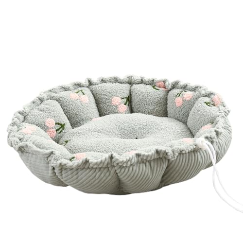 Reheyre Katzenbetten für Hauskatzen, Anti-Angst-Blume, kuschelig, weich, rund, wärmend, gemütlich, weich, für kleine Hunde und Katzen, Grün, Größe S Reheyre Katzenbetten für Hauskatzen, Anti-Angst-Blume, kuschelig, weich, rund, wärmend, gemütlich, weich, für kleine Hunde und Katzen, Grün, Größe S von Reheyre