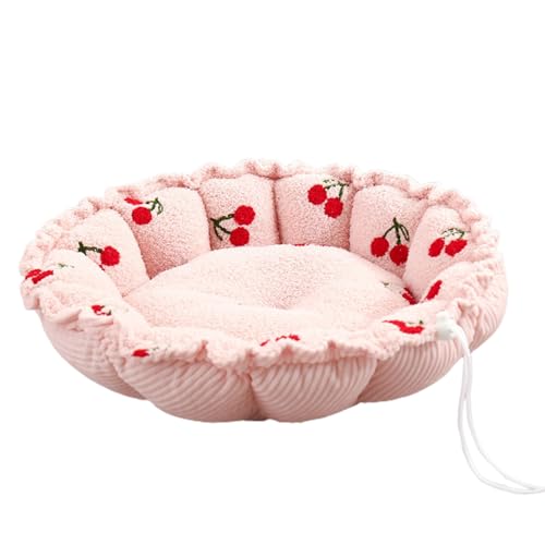 Reheyre Katzenbetten für Indoor-Katzen, Anti-Angst-Blume, kuschelig, weich, rund, wärmend, gemütlich, weich, für kleine Hunde und Katzen, Rosa, Größe S Reheyre Katzenbetten für Indoor-Katzen, Anti-Angst-Blume, kuschelig, weich, rund, wärmend, gemütlich, weich, für kleine Hunde und Katzen, Rosa, Größe S von Reheyre