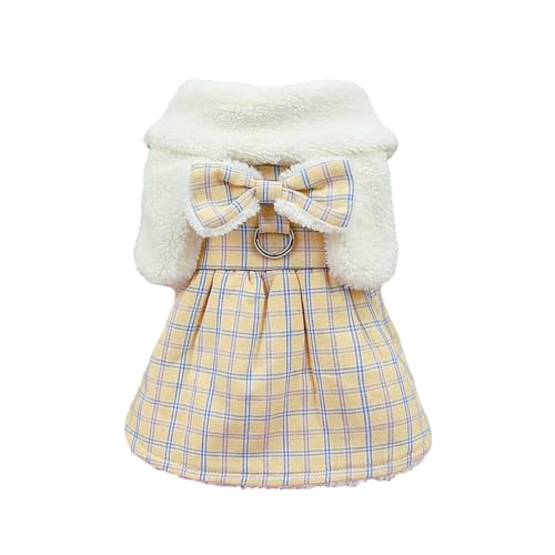 Weiches Stoff-Haustierkleid, Haustierkleid, Kariertes Muster, Katze, Hund, Prinzessinnenkleid, Winter, warmes Haustierkleid mit Schleife, Traktionsring, Haustierbedarf, Revers-Design, Haustierkleid H Weiches Stoff-Haustierkleid, Haustierkleid, Kariertes Muster, Katze, Hund, Prinzessinnenkleid, Winter, warmes Haustierkleid mit Schleife, Traktionsring, Haustierbedarf, Revers-Design, Haustierkleid H von Reheyre
