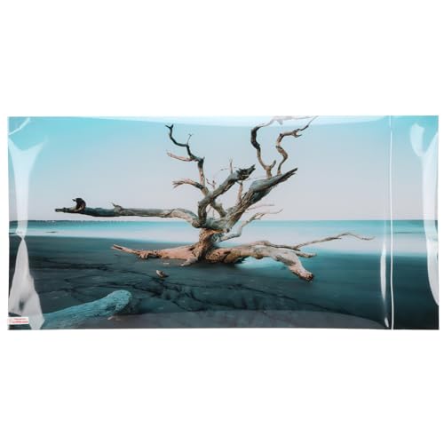 Rehomy - Hintergrundposter für Aquarien, selbstklebend, Unterwasser-Tapete, Himmel, verwelkter Baum, Hintergrundbild von Rehomy
