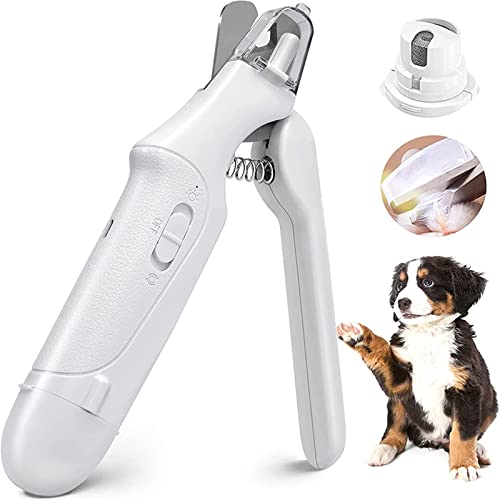 Rehomy Hunde-Nagelknipser und Schleifer mit LED-Licht, transparente Abdeckung, Haustier-Nagelpflege-Werkzeug, Katzen- und Hundekrallentrimmer von Rehomy