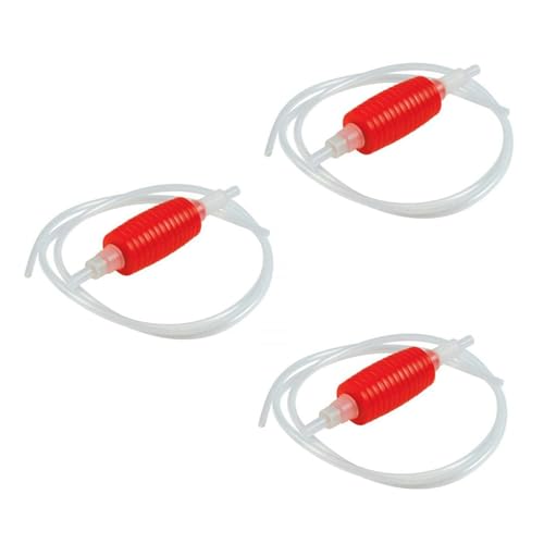 Reinscer 3Stck 2Meter Rot Siphon Rohr Hand Kraftstoff Pumpe Benzin Siphon Gas ÖL Wasser Kraftstoff Transfer Siphon Pumpe von Reinscer