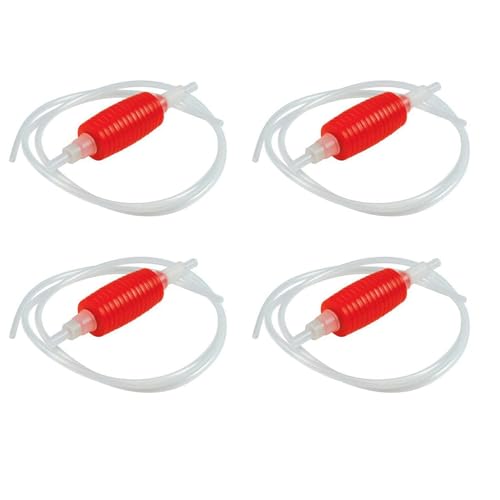 Reinscer 4 Stück 1.9Meter Rot Siphon Rohr Hand Kraftstoff Pumpe Benzin Siphon Gas Öl Wasser Kraftstoff Transfer Siphon Pumpe von Reinscer