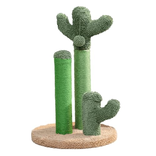Der Kratz Kaktus Kletter-Pfahl,56cm Kaktus Kratzbaum,Der Kratz Kaktus Moderner,Kratzkaktus für Katzen,Kratzbaum Blume,Plüschbälle,Kratzbaum aus Sisalseil (Braun) von Reiteag