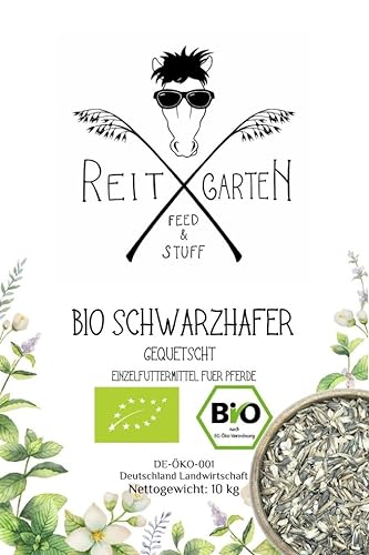 Reitgarten´s Bio Schwarzhafer gequetscht 10 kg Pferd Kraftfutter Hafer Schwarzhafer Pferdefutter von Reitgarten