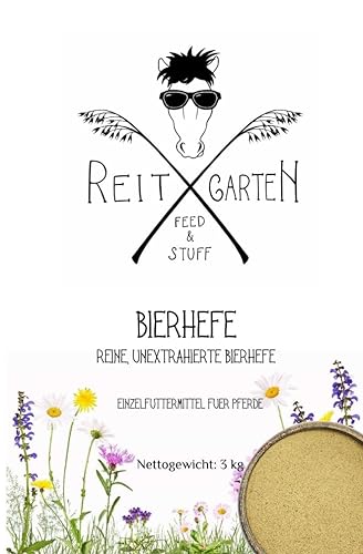 Reitgarten´s Bierhefe rein & unextrahiert 3 kg Pferd Futter Fell Pferdefutter frei von Zusätzen von Reitgarten