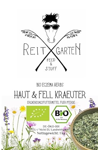 Reitgarten´s Bio Eczema Herbs - Haut & Fell Bio Kräuter 1 kg Pferd Futter Kräuter ohne Zusatzstoffe Haut Juckreiz Herbs Kräutermischung von Reitgarten