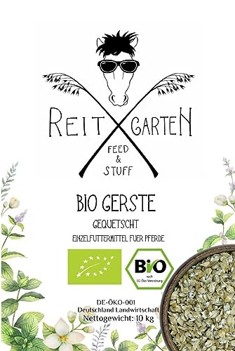 Reitgarten´s Bio Gerste - gequetscht Pferd Futter Kraftfutter garantiert ohne Zusätze 10 kg Gerste Organic von Reitgarten