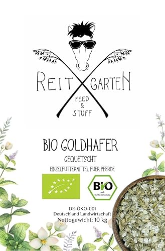 Reitgarten´s Bio Goldhafer gequetscht 10 kg Pferd Futter Kraftfutter Hafer ohne Zusatzstoffe Pferdefutter Organic von Reitgarten