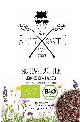 Reitgarten´s Bio Hagebutten getrocknet & halbiert 1 kg Pferd Futter Superfood garantiert ohne Zusatzstoffe Hagebutte Pferdefutter Leckerli Organic von Reitgarten