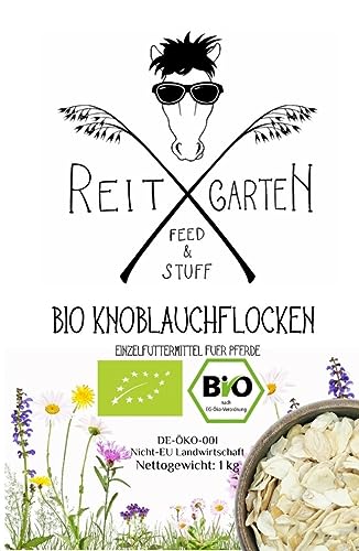 Reitgarten´s Bio Knoblauchflocken 1 kg Pferd Futter garantiert ohne Zusatzstoffe Knoblauch Pferdefutter von Reitgarten