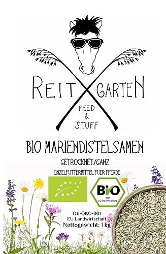 Reitgarten´s Bio Mariendistelsamen 1 kg Pferd Futter Superfood garantiert ohne Zusatzstoffe Mariendistel Organic Pferdefutter Feed von Reitgarten