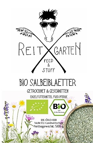 Reitgarten´s Bio Salbeiblätter getrocknet & geschnitten 500 g Pferd Kräuter Futter garantiert ohne Zusatzstoffe Herbs Salbei Pferdefutter Organic von Reitgarten