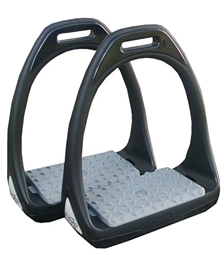 Compositi Kunststoffsteigbügel Reflex mit Flexibler breiter Trittfläche schwarz/grau Steigbügel aus Kunststoff von Compositi