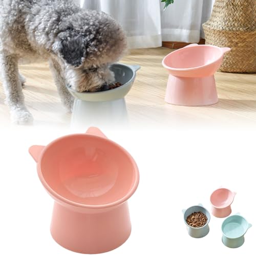 Ergonomic Cat Bowl, 45° Tilted Cat Food Bowl, Elevated Cat Food Bowl, Tall Pet Dog and Cat Food Bowl Puppy Cat Bowl (Pink) von Rejckims