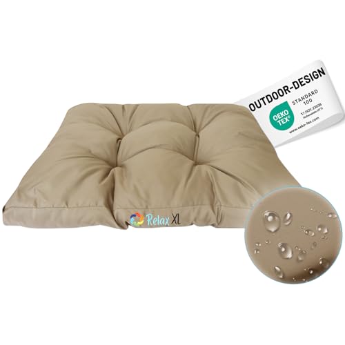 RelaxXL leichtes Hundekissen MAILO M, Taupe, 75x50cm, Bequeme Flockenfüllung, waschbar, formstabil RelaxXL leichtes Hundekissen MAILO M, Taupe, 75x50cm, Bequeme Flockenfüllung, waschbar, formstabil von RelaxXL