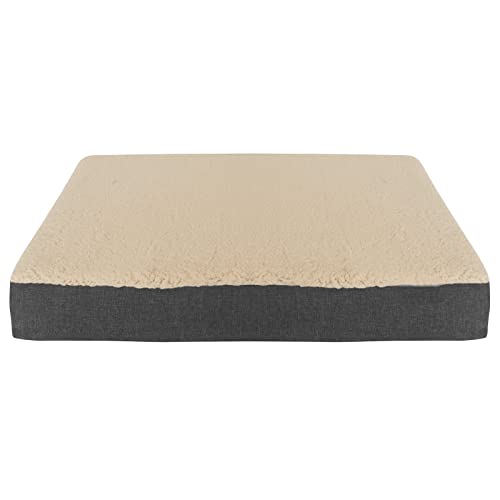 RelaxXL orthopädische Hundematte Bobby, Viscoschaum, waschbarer Bezug, kuscheliges Teddyfell (M, Beige) von RelaxXL