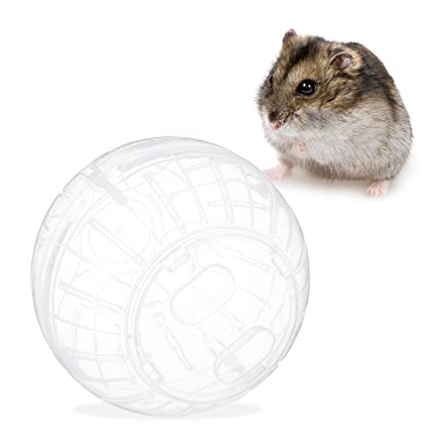10 x Hamsterball, Laufkugel für Hamster & Mäuse, Bewegung, Nagerspielzeug zum Laufen, Kunststoff, 14 cm, transparent von Relaxdays