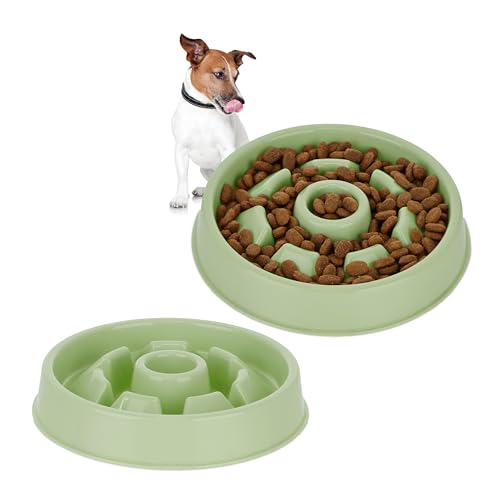 Relaxdays 2 x Anti Schling Napf, Futternapf für Hunde, Tiernapf 550 ml, langsames Fressen, Hundenapf spülmaschinenfest, grün Relaxdays 2 x Anti Schling Napf, Futternapf für Hunde, Tiernapf 550 ml, langsames Fressen, Hundenapf spülmaschinenfest, grün von Relaxdays