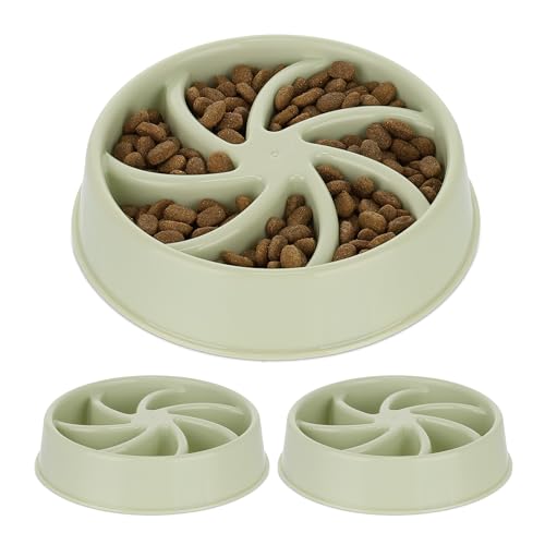 Relaxdays 2 x Anti Schling Napf, Futternapf für Hunde, Tiernapf 600 ml, langsames Fressen, Hundenapf spülmaschinenfest, grün Relaxdays 2 x Anti Schling Napf, Futternapf für Hunde, Tiernapf 600 ml, langsames Fressen, Hundenapf spülmaschinenfest, grün von Relaxdays