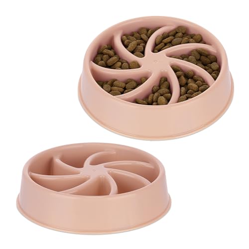 Relaxdays 2 x Anti Schling Napf, Futternapf für Hunde, Tiernapf 600 ml, langsames Fressen, Hundenapf spülmaschinenfest, rosa Relaxdays 2 x Anti Schling Napf, Futternapf für Hunde, Tiernapf 600 ml, langsames Fressen, Hundenapf spülmaschinenfest, rosa von Relaxdays