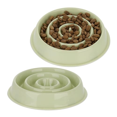 Relaxdays 3 x Anti Schling Napf, Futternapf für Hunde, Tiernapf 400 ml, langsames Fressen, Hundenapf spülmaschinenfest, grün Relaxdays 3 x Anti Schling Napf, Futternapf für Hunde, Tiernapf 400 ml, langsames Fressen, Hundenapf spülmaschinenfest, grün von Relaxdays