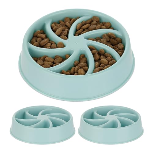 3 x Anti Schling Napf, Futternapf für Hunde, Tiernapf 600 ml, langsames Fressen, Hundenapf spülmaschinenfest, blau 3 x Anti Schling Napf, Futternapf für Hunde, Tiernapf 600 ml, langsames Fressen, Hundenapf spülmaschinenfest, blau von Relaxdays