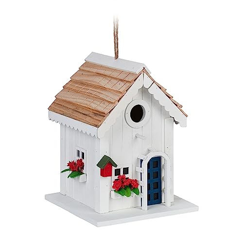 Relaxdays Deko Vogelhaus, Landhausstil, Holz, zum Aufhängen, H x B x T: 23,5 x 18 x 18 cm, Vogelvilla für Garten, weiß, 50%, 23.5 x 18 x 18 cm Relaxdays Deko Vogelhaus, Landhausstil, Holz, zum Aufhängen, H x B x T: 23,5 x 18 x 18 cm, Vogelvilla für Garten, weiß, 50%, 23.5 x 18 x 18 cm von Relaxdays