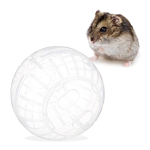 Relaxdays Hamsterball, Ø 14 cm, Laufkugel für Hamster & Mäuse, aus Kunststoff, Nagerspielzeug zum Laufen, transparent von Relaxdays