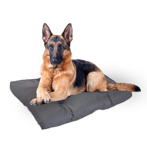 Relaxdays Hundebett, 110 x 90 cm, weiches Hundekissen für große Hunde, wasserfest, waschbar, Hundematte, Tierbett, grau, 10 x 110 x 90 cm von Relaxdays