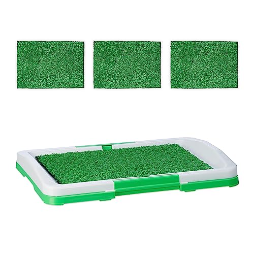 Relaxdays Hundeklo Rasen, Welpentoilette für die Wohnung, 4X Grasmatte, HxBxT: 5,5 x 45,5 x 33 cm, Kunststoff, weiß/grün Relaxdays Hundeklo Rasen, Welpentoilette für die Wohnung, 4X Grasmatte, HxBxT: 5,5 x 45,5 x 33 cm, Kunststoff, weiß/grün von Relaxdays