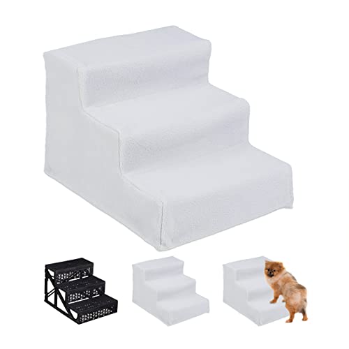 Relaxdays Hundetreppe 3 Stufen, kleine & große Hunde, Bett & Couch, Stoffbezug, Tiertreppe innen, HBT: 30x35x45 cm, weiß Relaxdays Hundetreppe 3 Stufen, kleine & große Hunde, Bett & Couch, Stoffbezug, Tiertreppe innen, HBT: 30x35x45 cm, weiß von Relaxdays