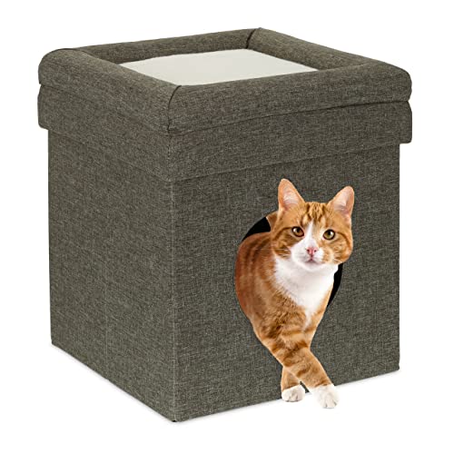 Relaxdays Katzenhöhle Indoor, Rückzugsort für Katzen & kleine Hunde, Tierversteck 2 Etagen, HxBxT: 44 x 38 x 38 cm, grau Relaxdays Katzenhöhle Indoor, Rückzugsort für Katzen & kleine Hunde, Tierversteck 2 Etagen, HxBxT: 44 x 38 x 38 cm, grau von Relaxdays