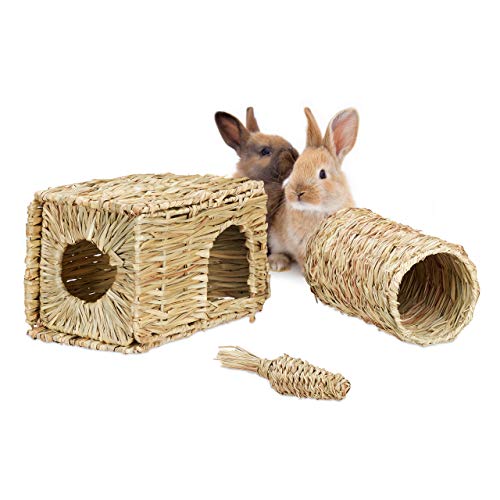 Relaxdays Kleintier Zubehör, 3 TLG, Grashaus, Tunnel & Stroh Karotte, Käfigzubehör Meerschweinchen, Kaninchen, Natur, 20 x 30 x 20 cm Relaxdays Kleintier Zubehör, 3 TLG, Grashaus, Tunnel & Stroh Karotte, Käfigzubehör Meerschweinchen, Kaninchen, Natur, 20 x 30 x 20 cm von Relaxdays
