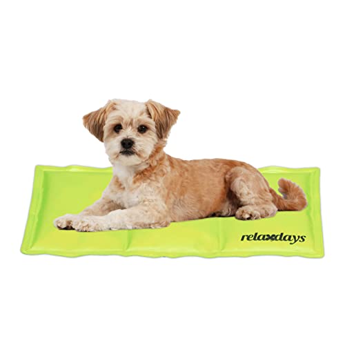 Relaxdays Kühlmatte Hund, 20 x 35 cm, selbstkühlende Hundematte, Gel, abwischbar, Kühlunterlage für Haustiere, grün von Relaxdays