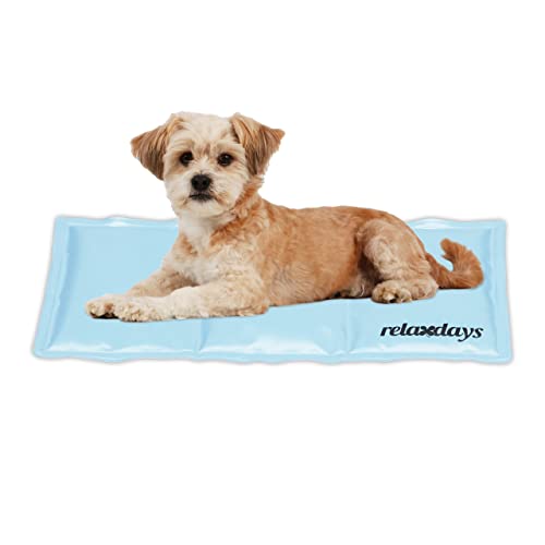 Relaxdays Kühlmatte Hund, 20 x 35 cm, selbstkühlende Hundematte, Gel, abwischbar, Kühlunterlage für Haustiere, hellblau von Relaxdays
