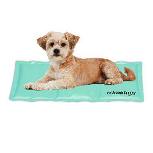 Relaxdays Kühlmatte Hund, 20 x 35 cm, selbstkühlende Hundematte, Gel, abwischbar, Kühlunterlage für Haustiere, türkis von Relaxdays