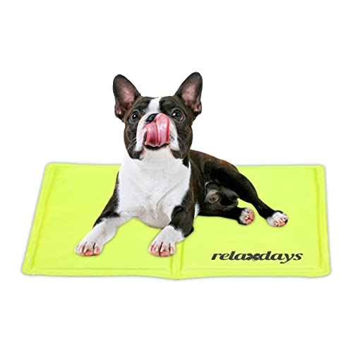 Relaxdays Kühlmatte Hund, 40 x 50 cm, selbstkühlende Hundematte, Gel, abwischbar, Kühlunterlage für Haustiere, grün von Relaxdays