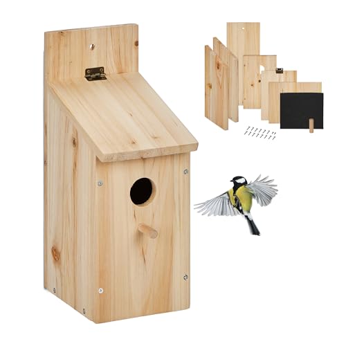Relaxdays Nistkasten Bausatz für Vögel, 32mm Einflugloch, HBT: 29,5x11,5x17 cm, Vogelhaus zum selber Bauen, Holz, Natur Relaxdays Nistkasten Bausatz für Vögel, 32mm Einflugloch, HBT: 29,5x11,5x17 cm, Vogelhaus zum selber Bauen, Holz, Natur von Relaxdays